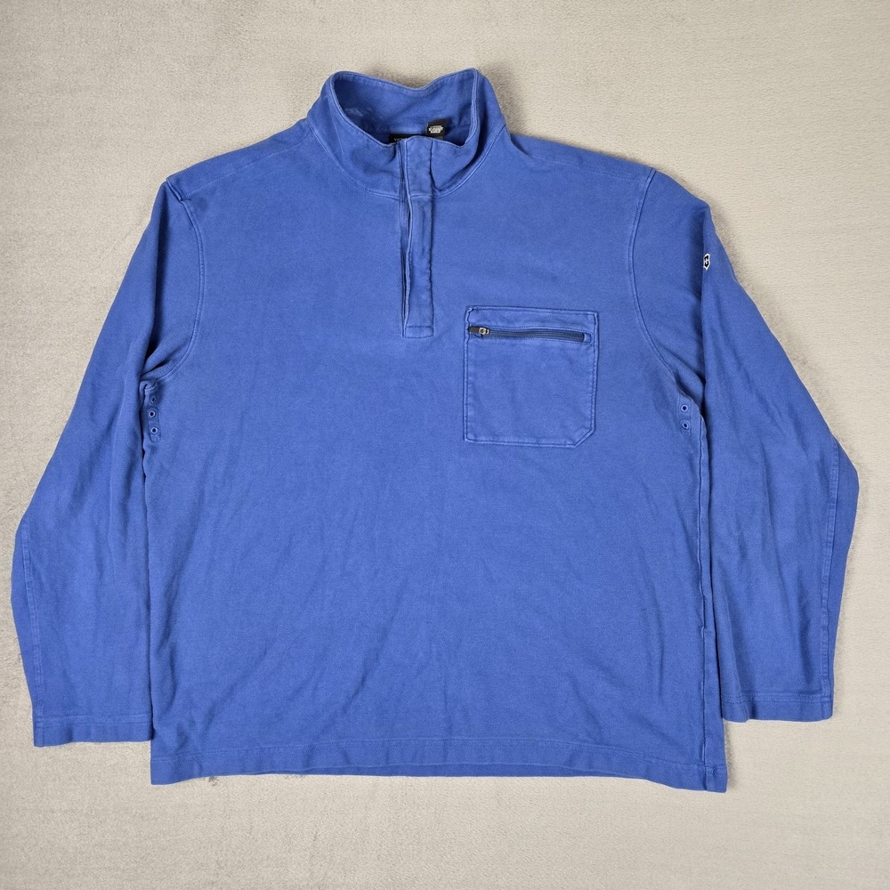Victorinox Sweater Mens XL Blue‎ Pullover 1/4 Zip Outdoor Cotton Tailored Fit